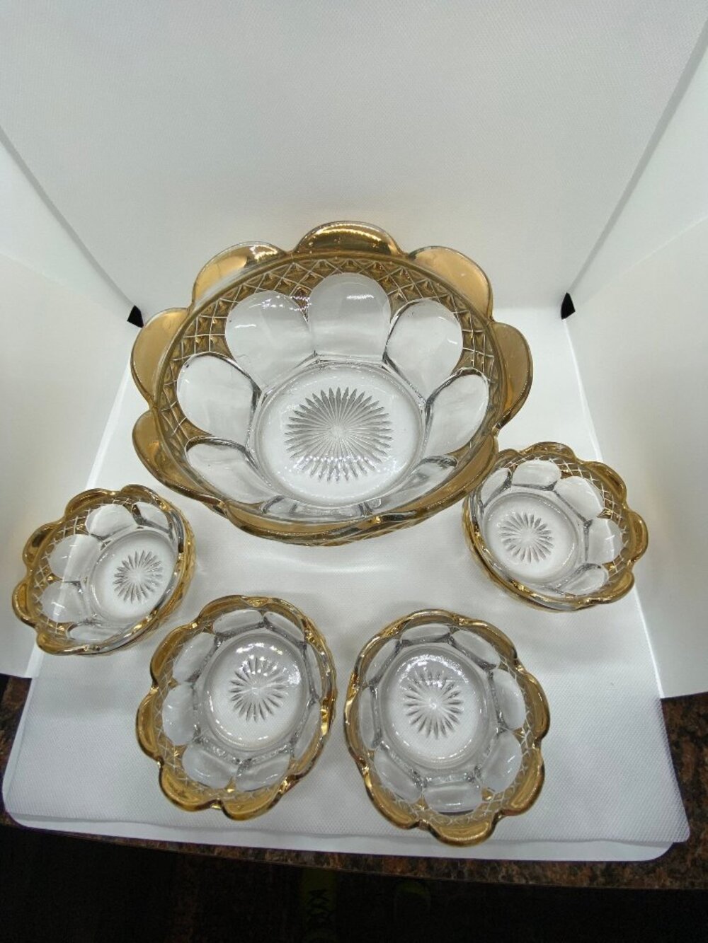Martinsville Colonial Mitre Master Berry set Gold